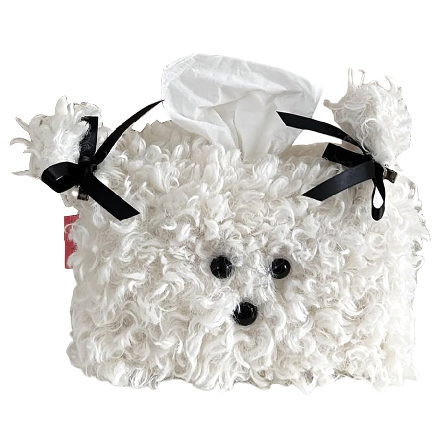 ソフトパック用ティッシュカバー　マルチーズちゃん マルチーズのボックスティッシュカバー | ぴのきお工房